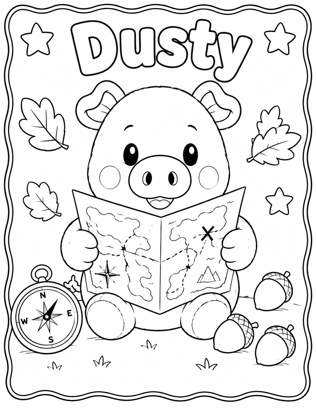 Dusty coloring page preview