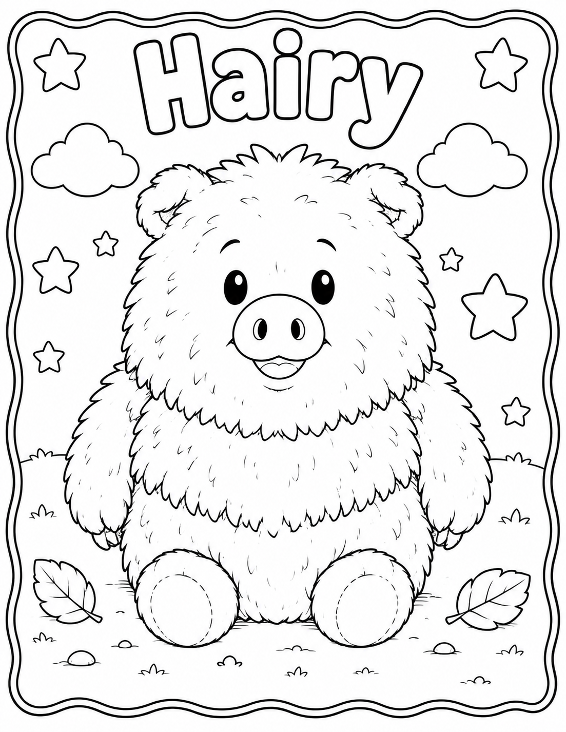 Hairy coloring page preview