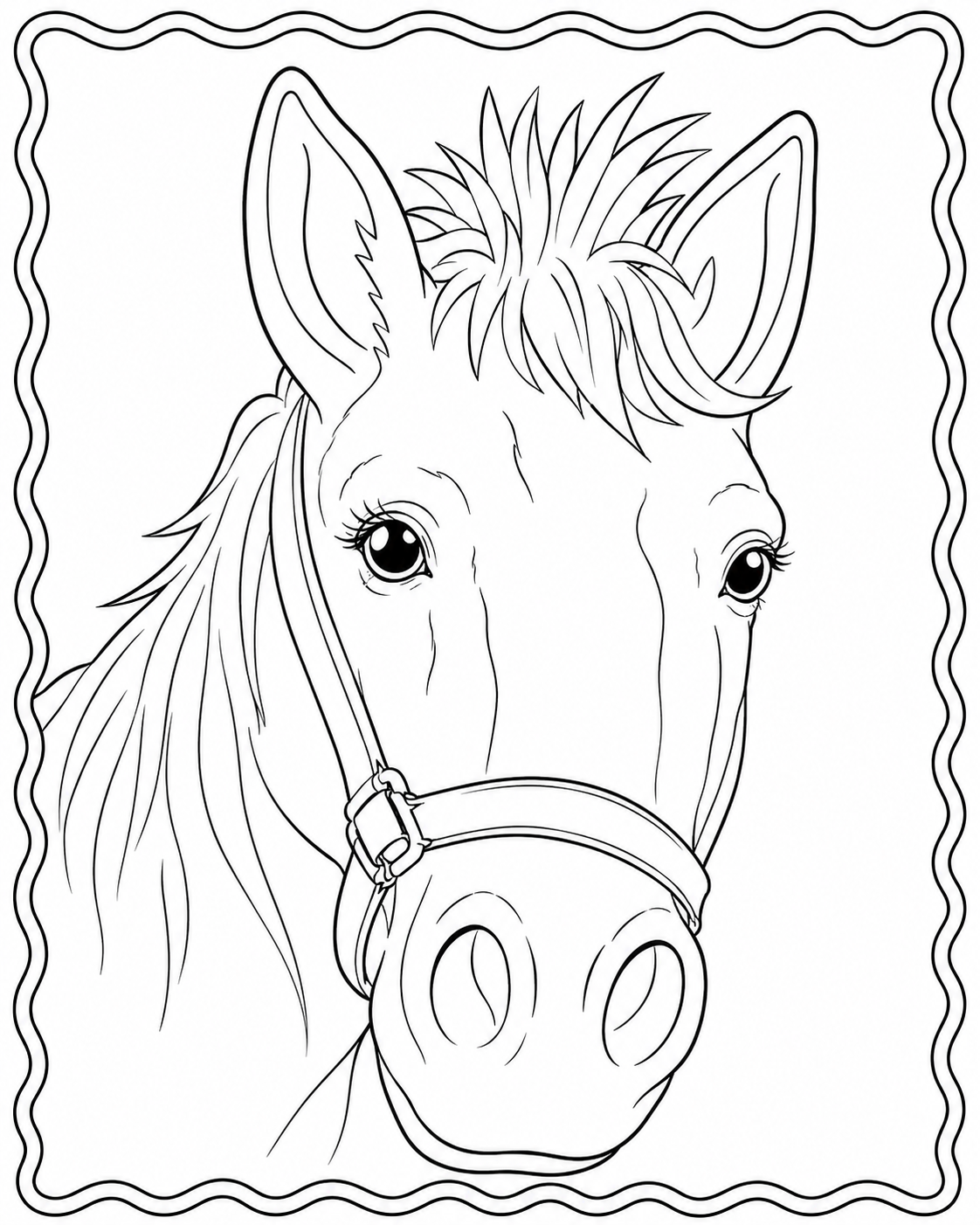 Horse coloring page preview